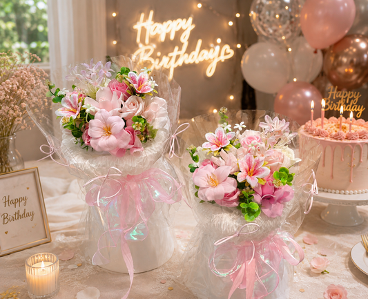 Bó Hoa Sáp Hồng Pastel Cao Cấp – Quà Tặng Sinh Nhật, Kỷ Niệm, Valentine