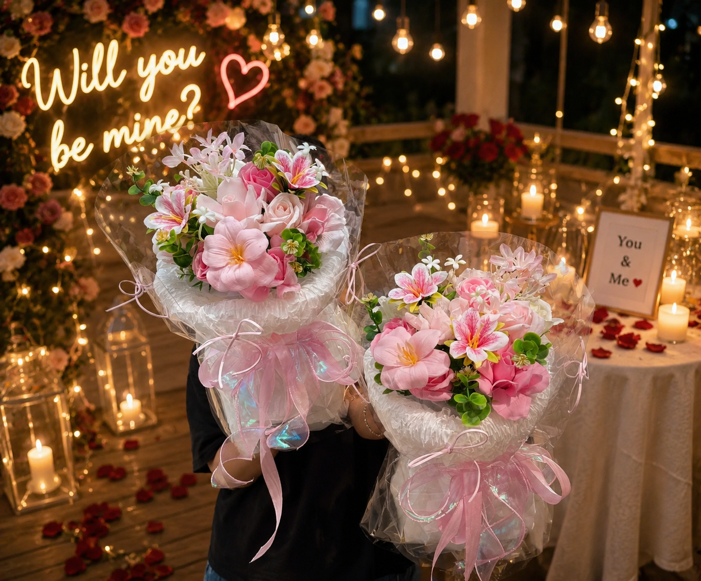 Bó Hoa Sáp Hồng Pastel Cao Cấp – Quà Tặng Sinh Nhật, Kỷ Niệm, Valentine