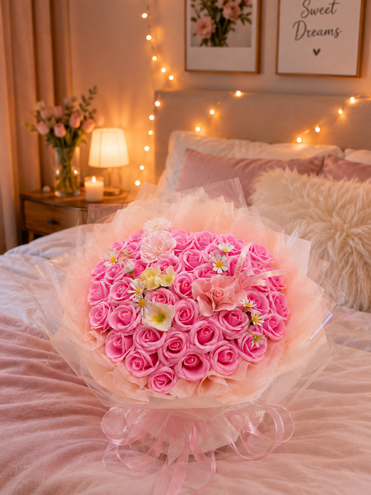 Bó Hoa Sáp Hồng Cao Cấp Tone Pastel – Quà Tặng Sinh Nhật, Kỷ Niệm, Valentine | Thanh Hà Flowers