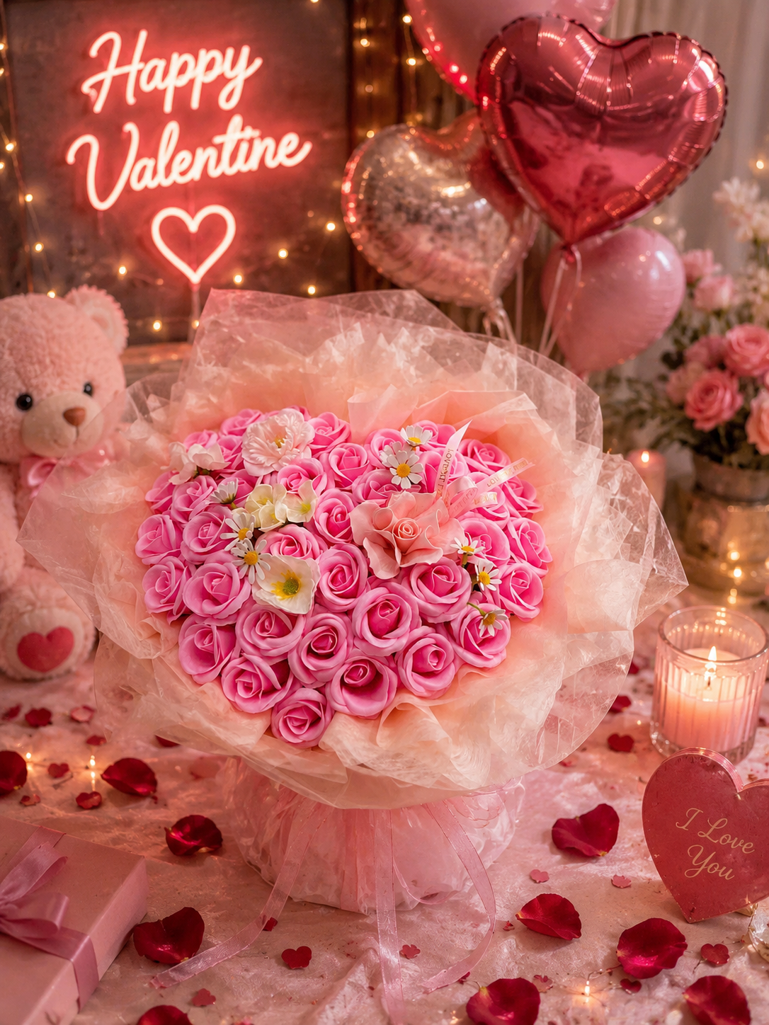Bó Hoa Sáp Hồng Cao Cấp Tone Pastel – Quà Tặng Sinh Nhật, Kỷ Niệm, Valentine | Thanh Hà Flowers