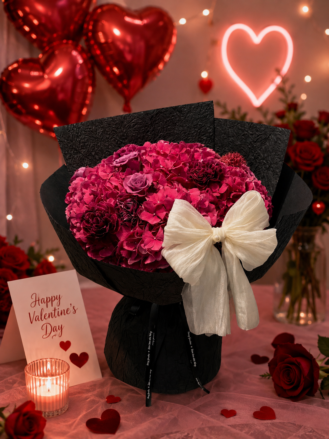 Bó Hoa Sáp Cẩm Tú Cầu Đỏ Cao Cấp - Quà Tặng Sinh Nhật, Valentine, Kỷ Niệm Sang Trọng