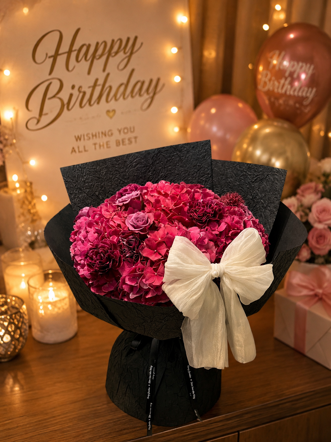 Bó Hoa Sáp Cẩm Tú Cầu Đỏ Cao Cấp - Quà Tặng Sinh Nhật, Valentine, Kỷ Niệm Sang Trọng