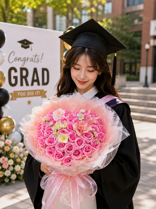 Bó Hoa Sáp Hồng Cao Cấp Tone Pastel – Quà Tặng Sinh Nhật, Kỷ Niệm, Valentine | Thanh Hà Flowers