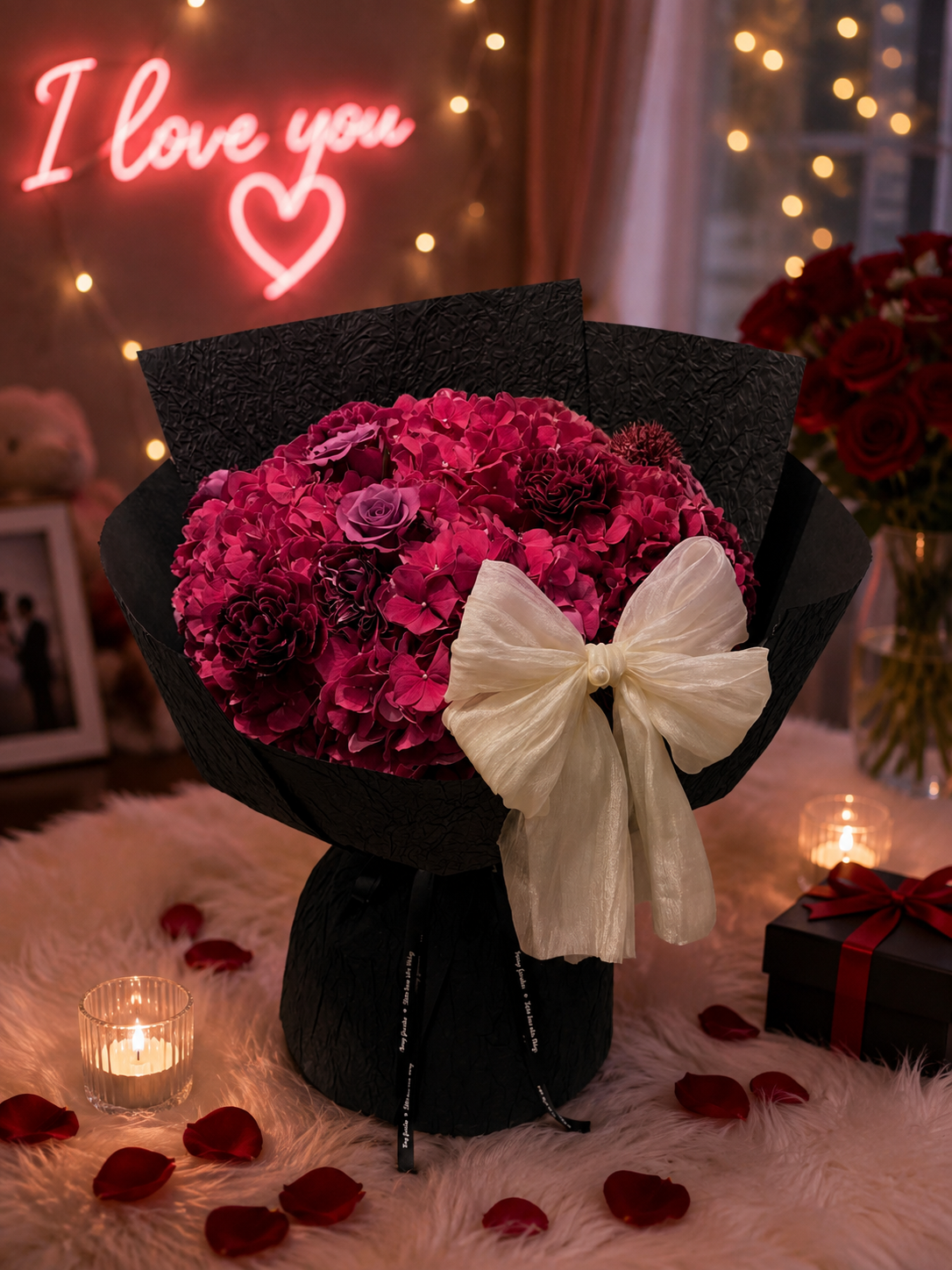 Bó Hoa Sáp Cẩm Tú Cầu Đỏ Cao Cấp - Quà Tặng Sinh Nhật, Valentine, Kỷ Niệm Sang Trọng